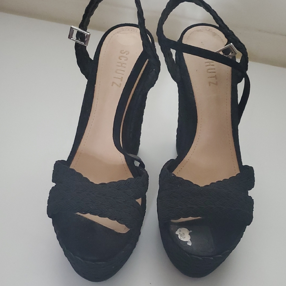 Schutz Black Women's Braided Sandals